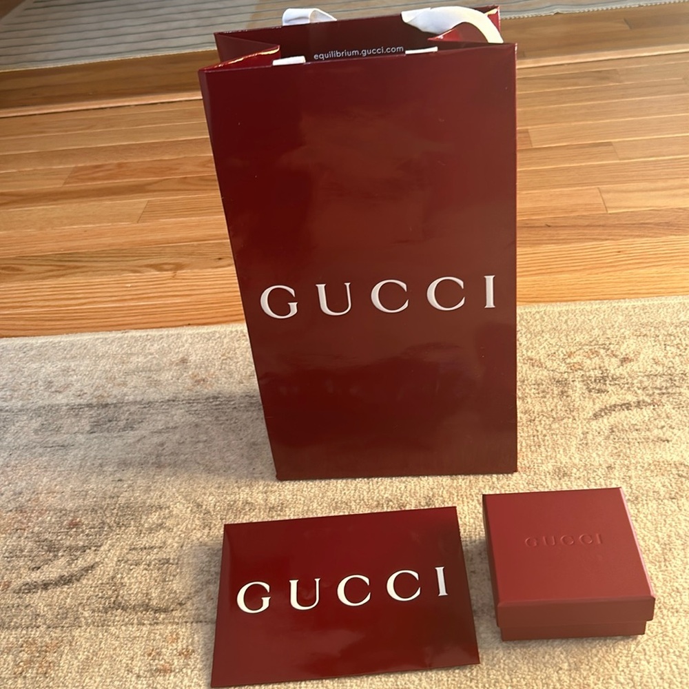 Gucci empty accessory or jewelry box envelope and shopping bag